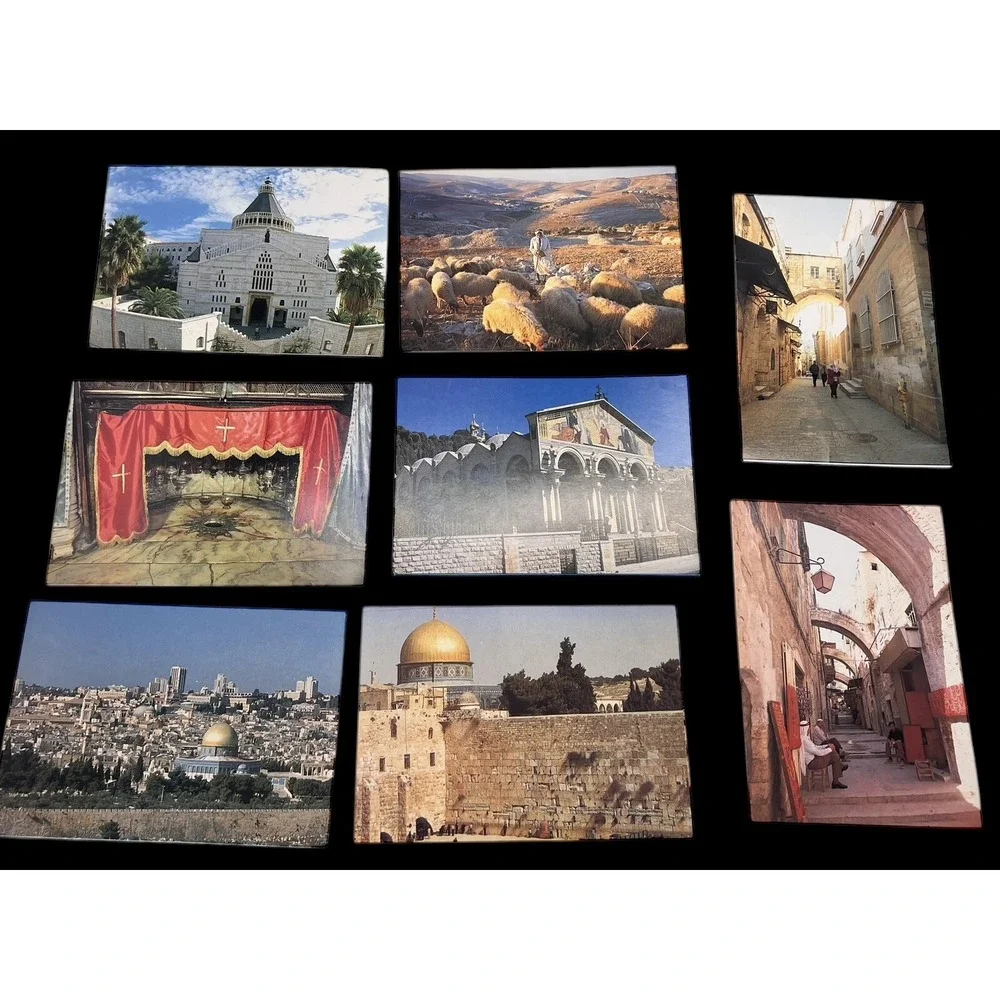 Vintage Postcards Jerusalem Bethlehem‎ Israel Holy Unposted Star Cards Lot of 28